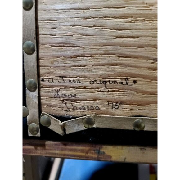 Vintage MCM Signed 1973 Nails on Wood Circle String Wall Art Retro Boho - Picture 3 of 5